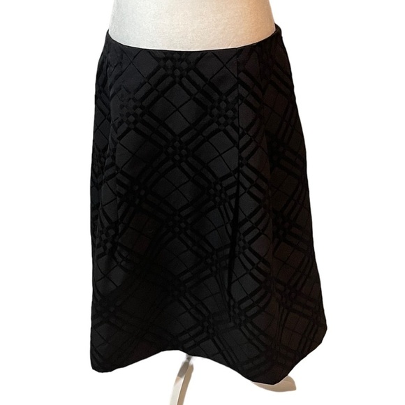 TALBOTS Black knee length A line skirt 14 classic closet staple capsule wardrobe - Picture 1 of 9